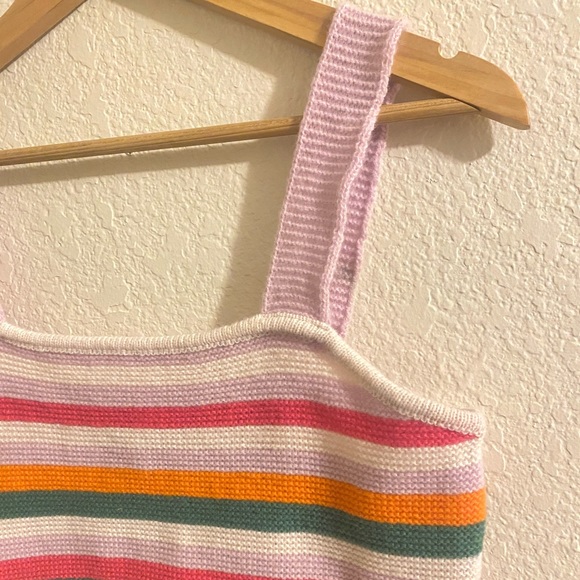 Colorful Striped Knit Cropped Tank - Picture 2 of 5